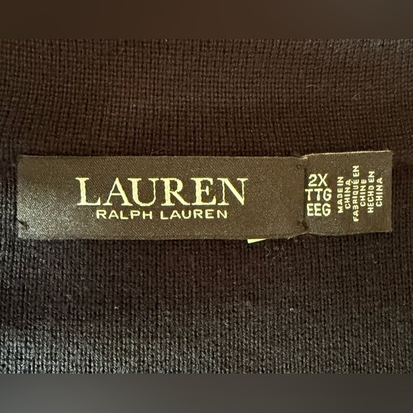 LAUREN RALPH LAUREN Cotton Blend Preppy Business Casual Knit Sweater Blazer 2X - Picture 8 of 9